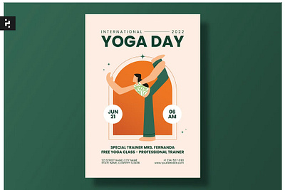 FREE International Yoga Day Flyer Template aesthetic branding catalog clean day flyer design flyer template graphic design illustration indesign international international yoga magazine minimalist motion graphics print printable template yoga yoga day