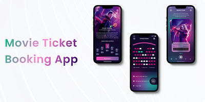 Movie Ticket Booking App animation app art branding design movie ticket typography ui ux webdesign