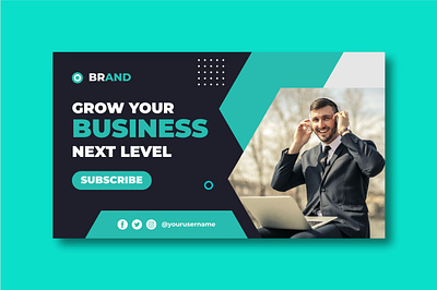 Youtube thumbnail digital business agency web banner template branding vlogging thumbnails