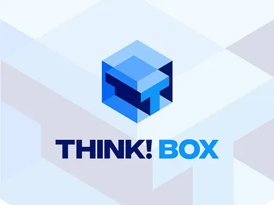 THINK! BOX LOGO 3d logo abstract logo branding combo logo jellypiish logo wordmark logo