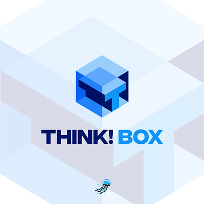 THINK! BOX LOGO 3d logo abstract logo branding combo logo jellypiish logo wordmark logo