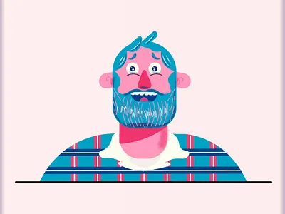 Smiling man character illustration