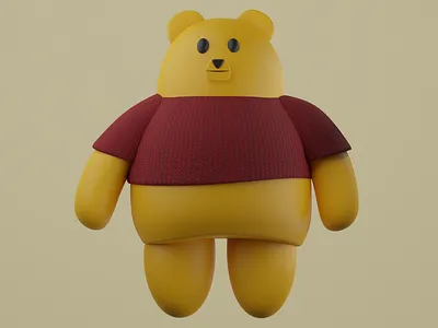 Pooh 3d bear blender colorful fantasy graphic design honey pooh poohbear ui winnie the pooh