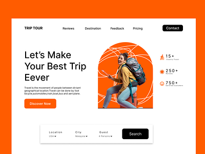 Travel Website Header adobe xd design figma header travel ui ux web design website
