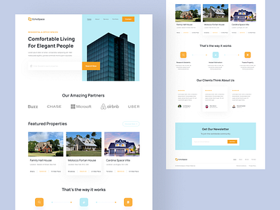 EchoSpace - Real Estate Landing Page agency branding buy creative design design figma home home page design landing page design modern design property landing page real estate real estate website residence saas sell space trending web application web design