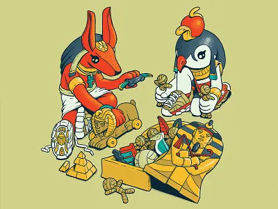 Pyramid art character design design egypt egyptian gods illustration