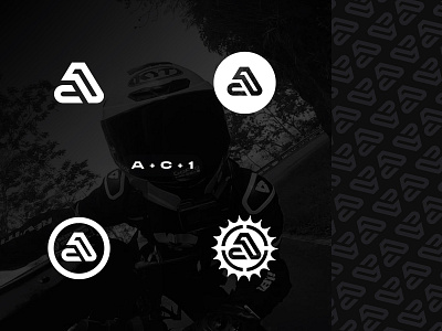 A C Logo marks a ac biker branding c design graphic design logo mark mizo pattern rider sprocket vector vlogger youtuber