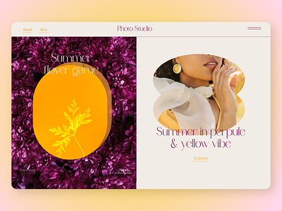 Hero design for photo studio 3d adobe animation branding design development figma graphic design hero section illustration landing page logo motion graphics ui ux web webdesign website