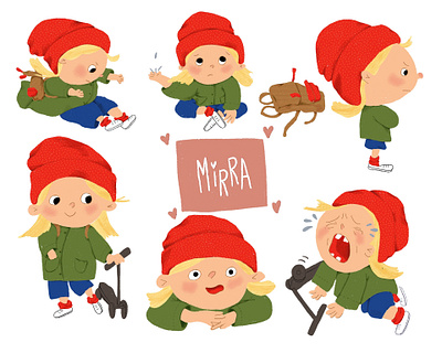 Mirra book character children girl illustration watercolor watercolour