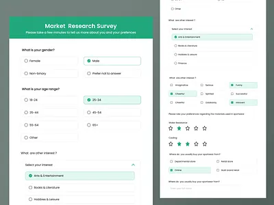 Market Research Form design form frame google form home screen strap textbox typography ui ux