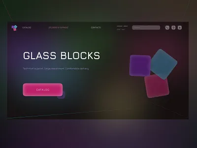 Glass blocks store design ui web webdesign