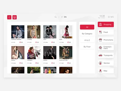 Shopping Mall 3D Way-finding system UI design 3d design kiosk mall ui ux