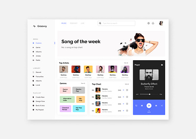 Dilay UI - Music App branding dailyui dashboard design illustration logo minimal music music app ui ui design uiux ux ux design