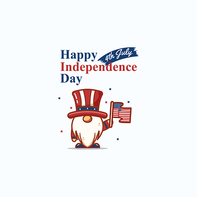 4th Independence day american cartoon cute design graphic design illustration independence mascot