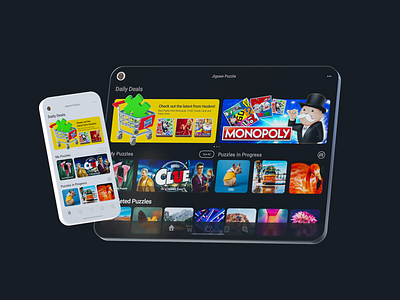 MobilityWare Jigsaw Puzzle - Private Label 3d cinema3d design system ipad iphone jigsaw puzzle modular design ui ux