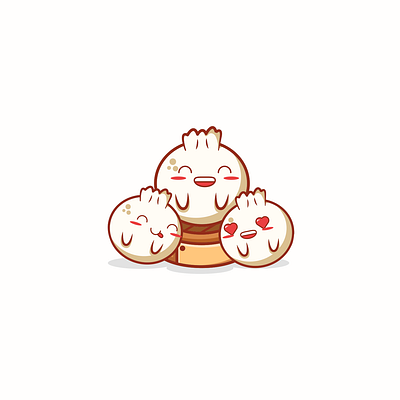 cute korean food dimsum kawaii face cartoon cute delicious design dimsum graphic design koren food mascot restaurant