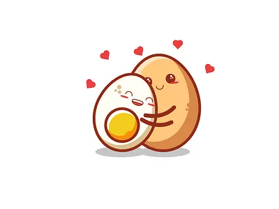cute egg illustration hug son cartoon cute design food graphic design illustration mascot
