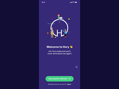 Hnry Onboarding Rebound animation freebie motion onboarding principle