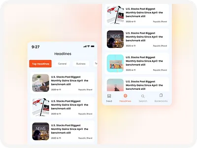 News App Design app design flat homescreen news newsapp ui