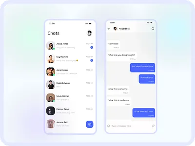 Chat App's UI Design app chat chatapp flat ui