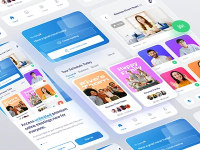 Online Meeting App call conference design meet meeting meeting app mobile mobile app on boarding online conference online meeting ui ux video video call video call app web design website