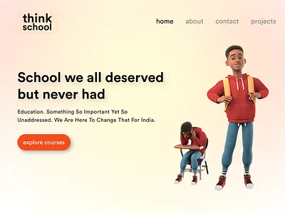 Edtech Startup Landing Page Redesign courses edtech landing page ui