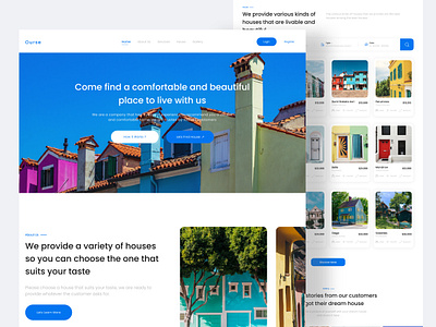 Ourse | Website Real Estate clean colorful design graphic design house landing page real estate ui ux website