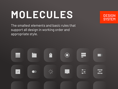 design system: molecules app atom card clean design system grocery illustration minimal molecules oragnisms pages template ui ux widget