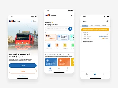 KAI Access App Redesign android application design illustration indonesia kai kaiaccess logo mobile ticket train train ticket transportation transportation app travel travel booking ui user experience user interface ux