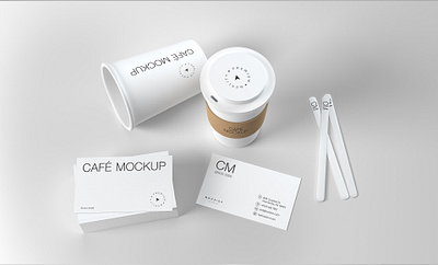 Premium White Coffee Packaging Mockup 3d arnold render branding clean coffee beans coffee cup coffee mug coffee package logo mockup modern white mockup