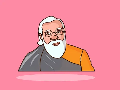 Narendra modi flat vector adobe illustration art work cartoon character character design flat style flat vector graphic design icon illustration illustration logo vector vector illustration
