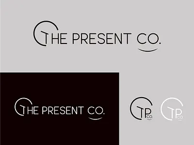 Logo for The Present Co. adobe illustrator brand identity creative design entertainment agency entertainment agency logo entertainment company entertainment logo gift graphic design happiness illustration logo logo design minimal modern present professional smile time