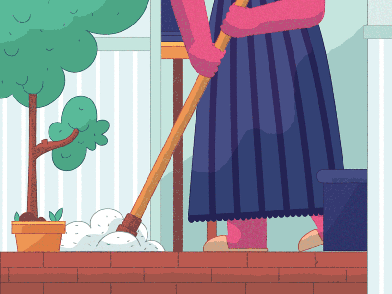 Sunday Morning - Solana NFT 2d animated animation character clean gif illustration illustrations mograph mom mop morning mother motion motion graphics routines sunday