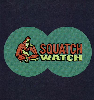 Squatch Watch bigfoot binoculars camping comic book comic book color palette cryptid debaser sasquatch true grit texture supply