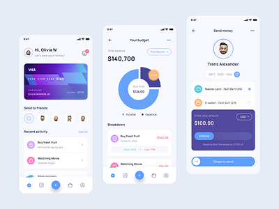 Finance Mobile App Design banking app banking management banking toolkit dribbble finance finance management finance service financial app design investment mobile app modern mobile banking money tranfer money transfer pay send money ui ui design user interface ux wallet wallet mobile app