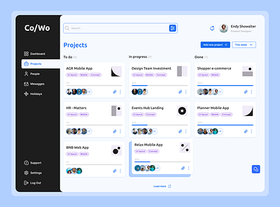 Coworking Web App Concept concept graphic design managemant ui ux visual design web app web design