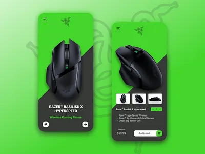 Razer Product App - UI Design adobe xd after effects app behance branding concept design figma gaming illustrator minimal mouse photoshop premiere pro product razer redesign ui ux