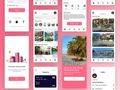 HotelArc - UX Case Study adobe app branding case study design figma hotel illustration logo room typography ui ux vector