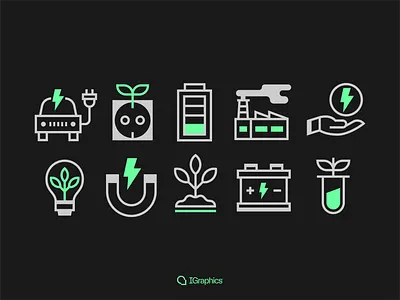 Renewable Energy Icon Set branding icons iconsset ui vector