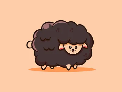 Cute Black sheep illustration animal cartoon cute goat graphic design illustration mascot sheep