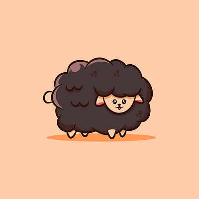 Cute Black sheep illustration animal cartoon cute goat graphic design illustration mascot sheep