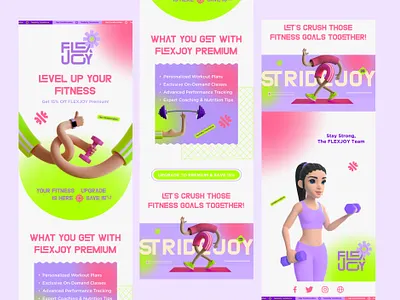 Email Design - Flexjoy brand identity branding design email design fitness graphic design illustration landing page design logo logo design vector