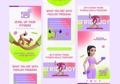 Email Design - Flexjoy brand identity branding design email design fitness graphic design illustration landing page design logo logo design vector