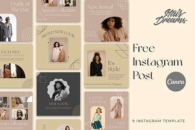 Free Canva Template Instagram Post Fashion banner banner ads banner design canva clean clean design collection design fashion instagram instagram post intagram minimal minimalist set simple design socialmedia template