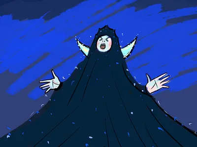 The first aria of the Queen of the Night art design digital fashion illustration magicflute mozart opera sketch theatre