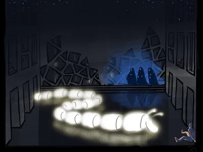 Mozart "The Magic Flute". Stage design for the first act. art design digital fashion illustration magicflute mozart opera sketch theatre