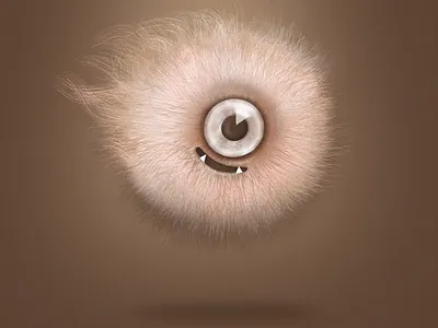 Kuk! 3d character eye fuzzy illustration ipadpro monster procreate veramatys