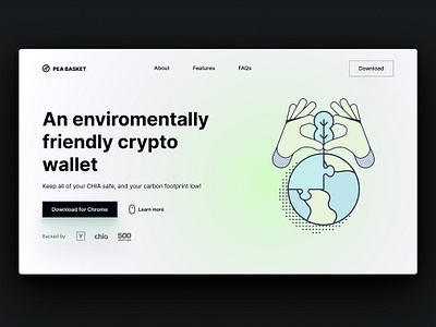 Crypto Landing Concept - PeaBasket design figma figmadesign ui ux web webdesign