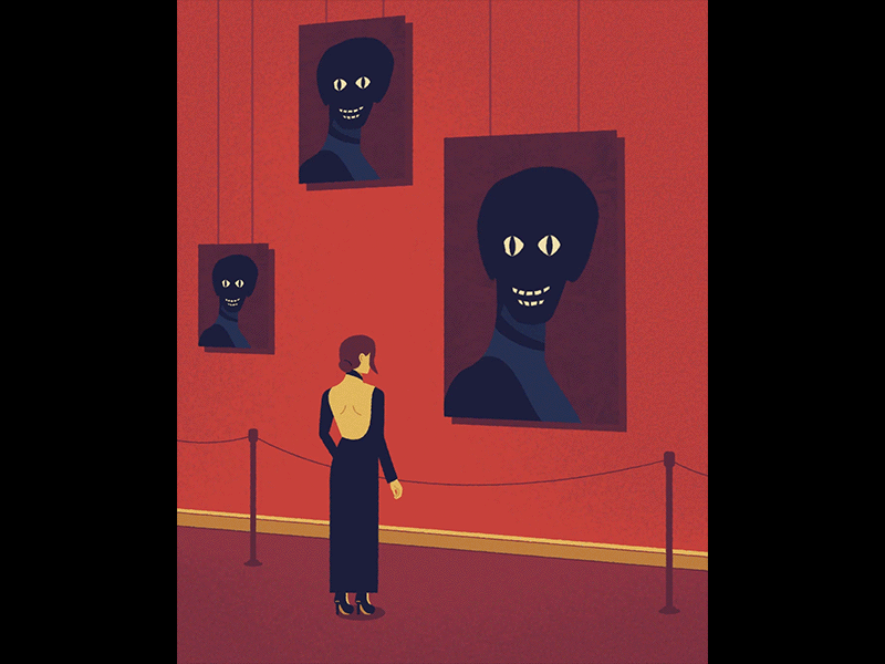 woman in black adobe after effects after effects after effects animation animatedgif animation creepy illustration illustrator vector weird