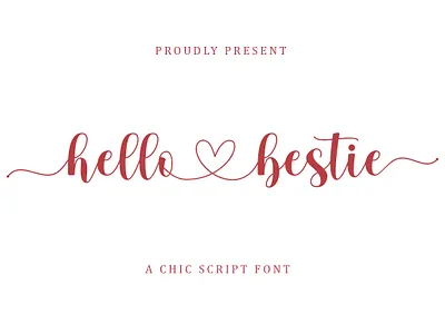 Hello Bestie Script branding calligraphy cards design elegant font illustration logo modern script wedding